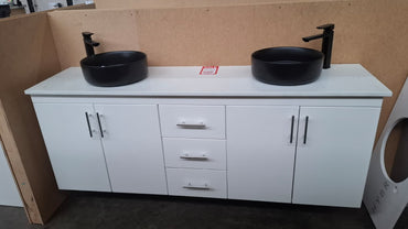 Ex-Display: Granada 1800mm Double Bowl Floor Standing Vanity with Stone Top
