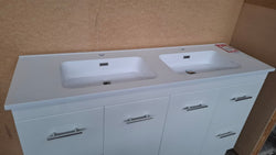 Ex-Display: Torino 1500mm Double Bowl Floor Standing Vanity with Cast Marble Top