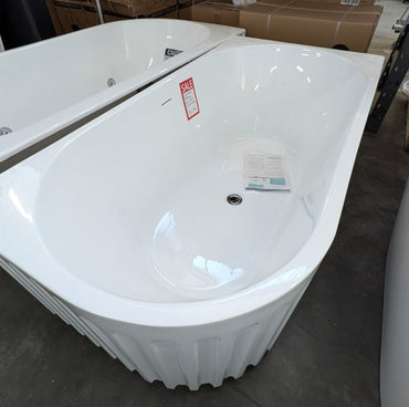 Ex-Display: Eleanor Left-Hand Corner Acrylic Bath with Overflow, 1500mm