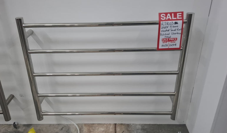Ex-Display: Heated Towel Rail 240V - Polished Stainless Steel