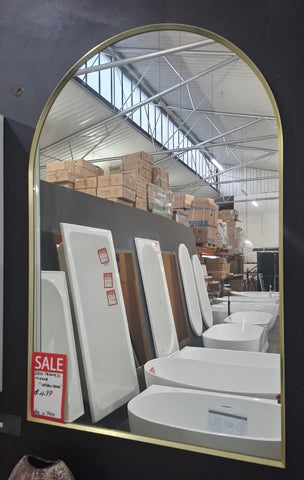 Ex-Display: Arch Framed Mirror 600 x 900 mm - Urban Brass