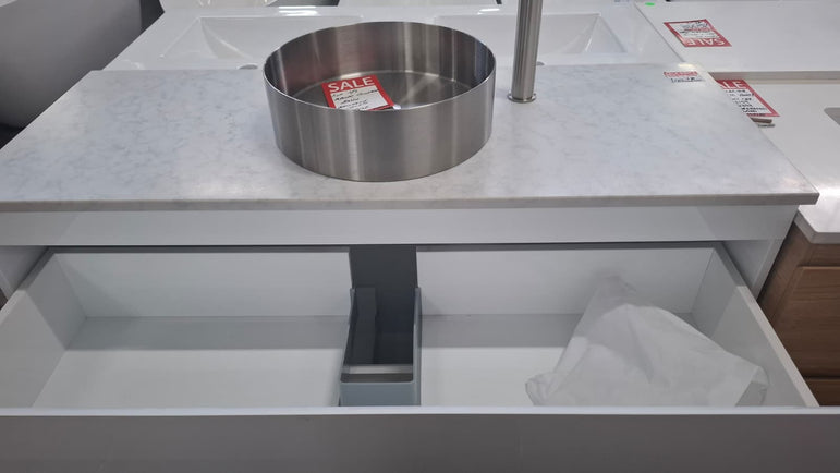Ex-Display: White 1200mm Vanity with a Stone Top