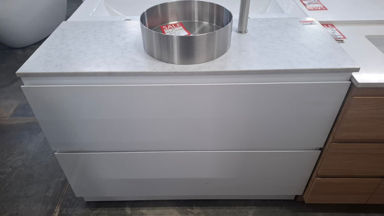 Ex-Display: White 1200mm Vanity with a Stone Top