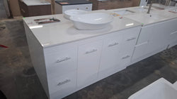 Ex-Display: Torino 1500mm Double Bowl Floor Standing Vanity with Stone Top