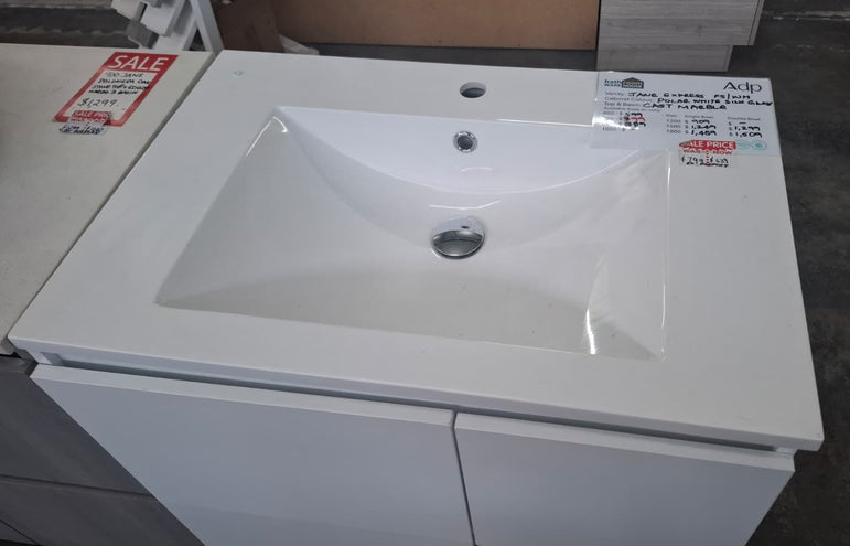 Ex-Display: Jane Express 750mm Floor Standing Vanity with Cast Marble Top