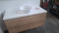 Ex-Display: Glacier Twin 1200mm Wall Hung Vanity with Stone Top