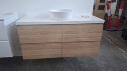 Ex-Display: Glacier Twin 1200mm Wall Hung Vanity with Stone Top