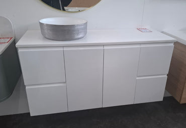 Ex-Display: Fingerpull 1200mm Wall Hung Vanity with Stone Top
