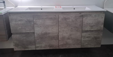 Ex-Display: Edge Industrial 1500mm Wall Hung Vanity with Ceramic Top