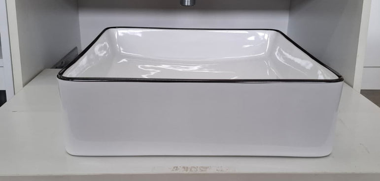 Ex-Display: Macleod Gloss White with Black Edge - 365 x 365mm