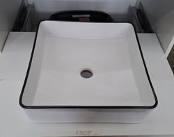 Ex-Display: Macleod Gloss White with Black Edge - 365 x 365mm