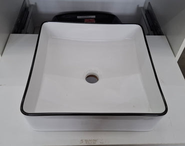 Ex-Display: Macleod Gloss White with Black Edge - 365 x 365mm