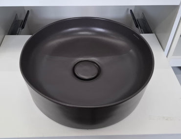 Ex-Display: Venezia Round Black Basin - 390 x 390mm