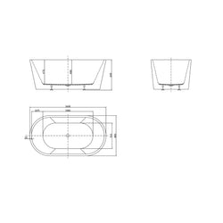 Aspen 1600mm Oval Free Standing Bath