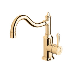 Nostalgia Sink Mixer 220mm Shepherds Crook Antique Gold 4 Star/7.5 LPM