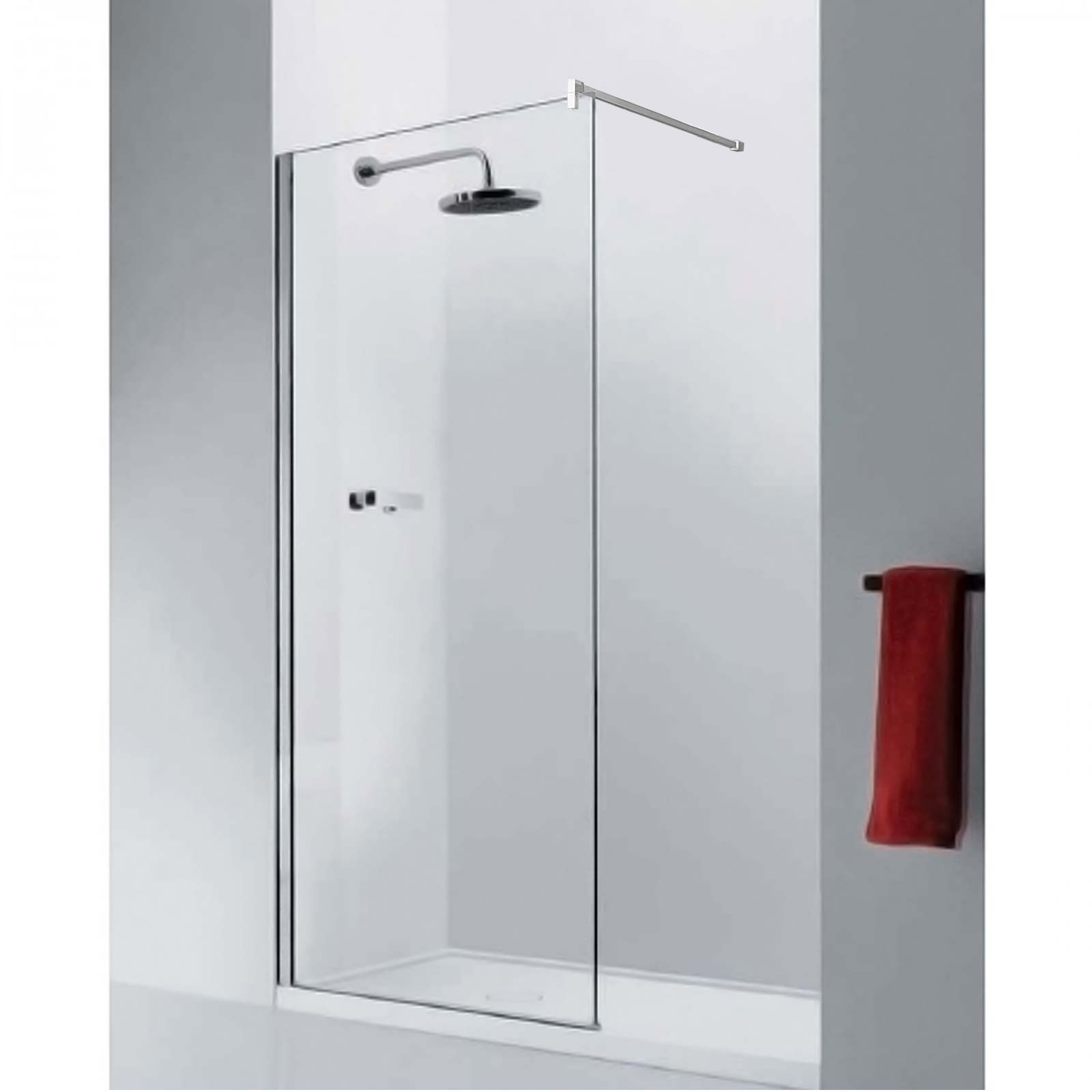 Topaz Fixed Shower Panel Satin Silver 1000 x 2000